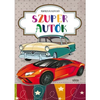 Szuper autók - Matricás kifestő